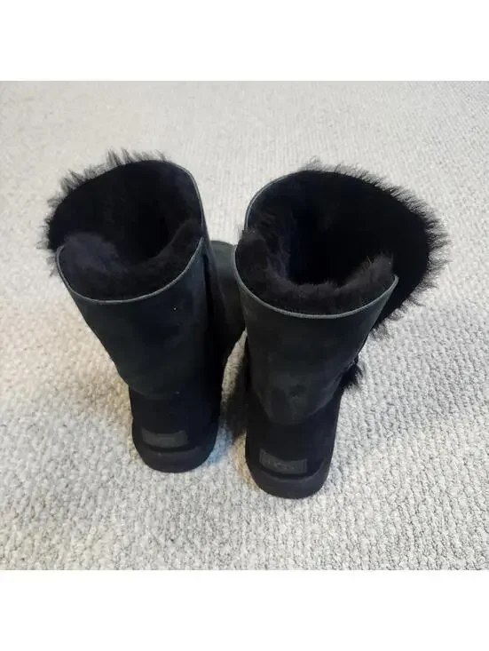 UGG Bailey Button II Classic Black Boots Size 10 - Picture 7 of 13
